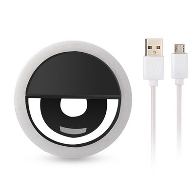Φορητό LED Selfie Ring Light κινητού τηλεφώνου Fill Light Beauty Flash Lens Glowing Light Clip Ring Light για Samsung Xiaomi Huawei