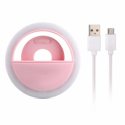 Φορητό LED Selfie Ring Light κινητού τηλεφώνου Fill Light Beauty Flash Lens Glowing Light Clip Ring Light για Samsung Xiaomi Huawei