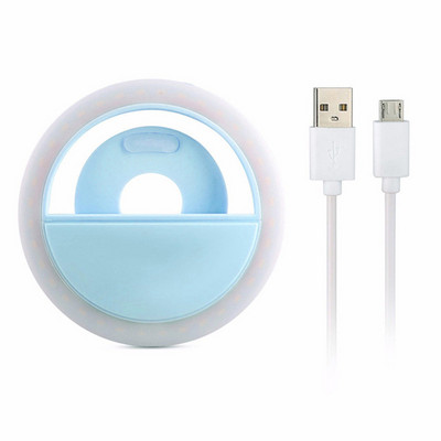 Φορητό LED Selfie Ring Light κινητού τηλεφώνου Fill Light Beauty Flash Lens Glowing Light Clip Ring Light για Samsung Xiaomi Huawei