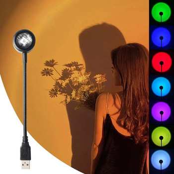 USB Light за залез слънце, мобилен телефон, самостоятелна фотография, LED Rainbow, неонова нощна светлина, проектор, стенна атмосферна светлина