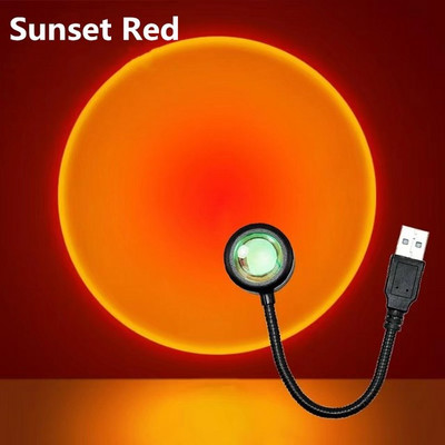 Lumină USB apus de soare Telefon mobil Lumină pentru fotografiere cu LED Curcubeu Neon Lumină de noapte Proiector Fotografie Lumină atmosferă de perete