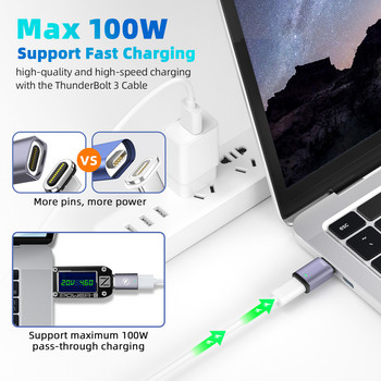 Μαγνητικός προσαρμογέας USB Type C 100W για Macbook Pro Air M1 Προσαρμογέας γρήγορης φόρτισης φορητού υπολογιστή USB C Magnet Adapter για Samsung