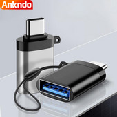 Adaptor ANKNDO OTG tip C Convertor USB 3.0 la USB C pentru Macbook pro Xiaomi Huawei Samsung Smartphone HDD Mini mufa USB tip C