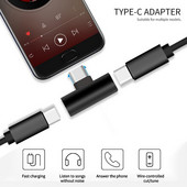 Adaptor dublu tip C pentru Huawei P30 Mate 20 Mate 30 Pro lite Oneplus 7 7t pro USBC 3,5 mm Aux Splitter Tupe c AUX Converter tip c