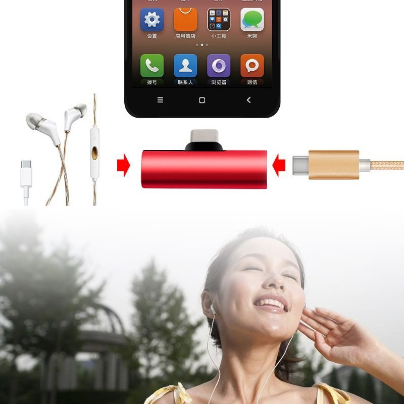 Dual Type C adapter Huawei P30 Mate 20 Mate 30 Pro lite Oneplus 7 7t pro USBC 3.5mm Aux Splitter Tupe c AUX Converter típushoz c