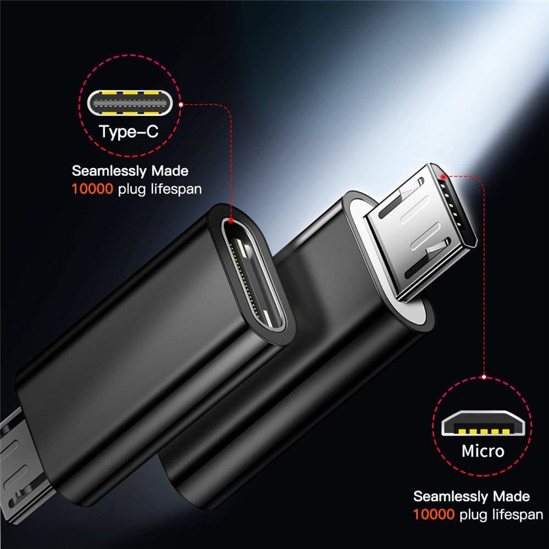 Mini Type C - Micro USB Android töltőadapter átalakító Samsung Xiaomi Huawei USB-hez Microusb V8 Otg Sync töltőcsatlakozóhoz