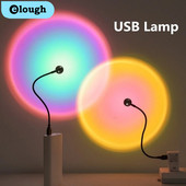 LED lemputė fotografijai USB saulėlydžio šviesa telefono fotografijos šviesa LED neoninė nakties lemputė projektorius sieninis atmosferos žiedas