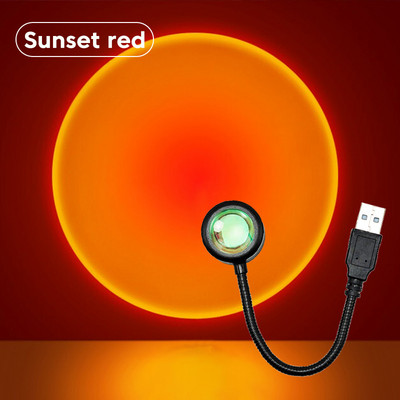 LED lemputė fotografijai USB saulėlydžio šviesa telefono fotografijos šviesa LED neoninė nakties lemputė projektorius sieninis atmosferos žiedas