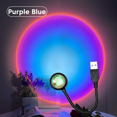 LED lemputė fotografijai USB saulėlydžio šviesa telefono fotografijos šviesa LED neoninė nakties lemputė projektorius sieninis atmosferos žiedas