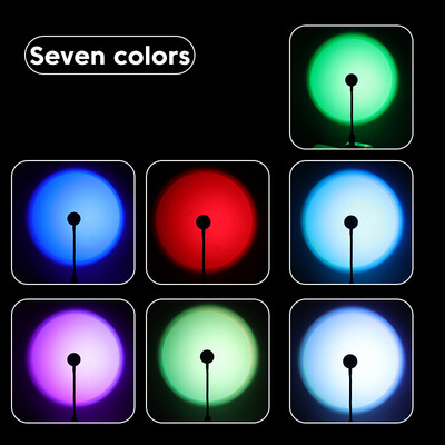 LED lemputė fotografijai USB saulėlydžio šviesa telefono fotografijos šviesa LED neoninė nakties lemputė projektorius sieninis atmosferos žiedas