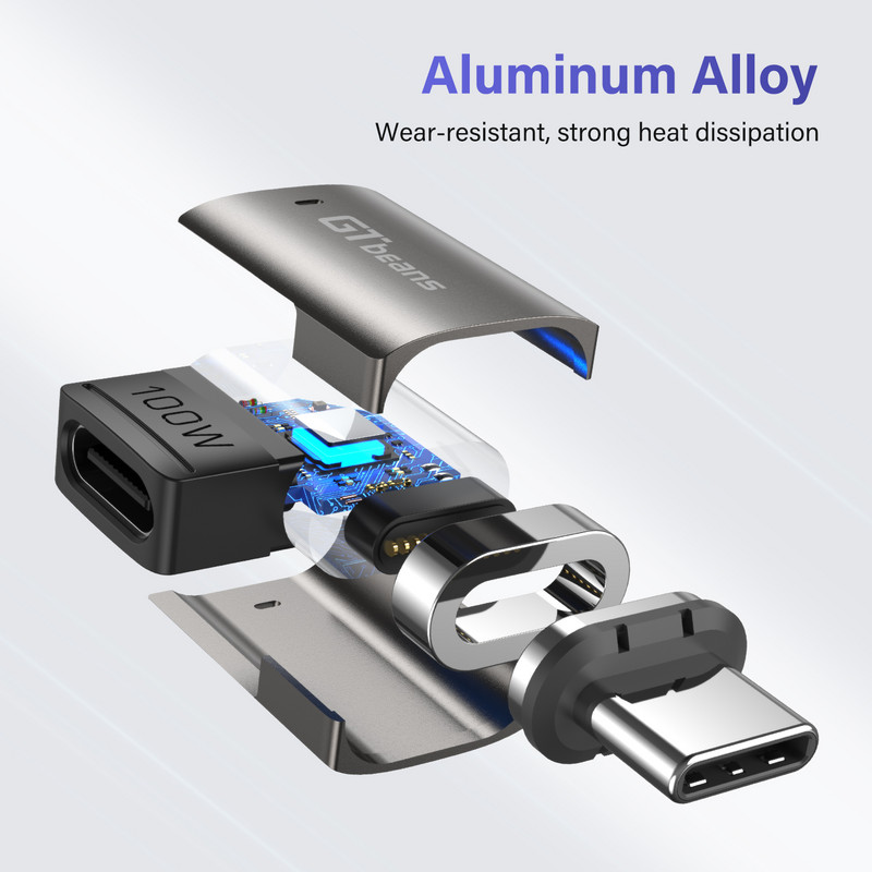 Új 100 W-os USB C-C típusú mágneses adapter gyorstöltő USB C típusú mágneses átalakító mágneses kábel derékszögű USB-csatlakozó