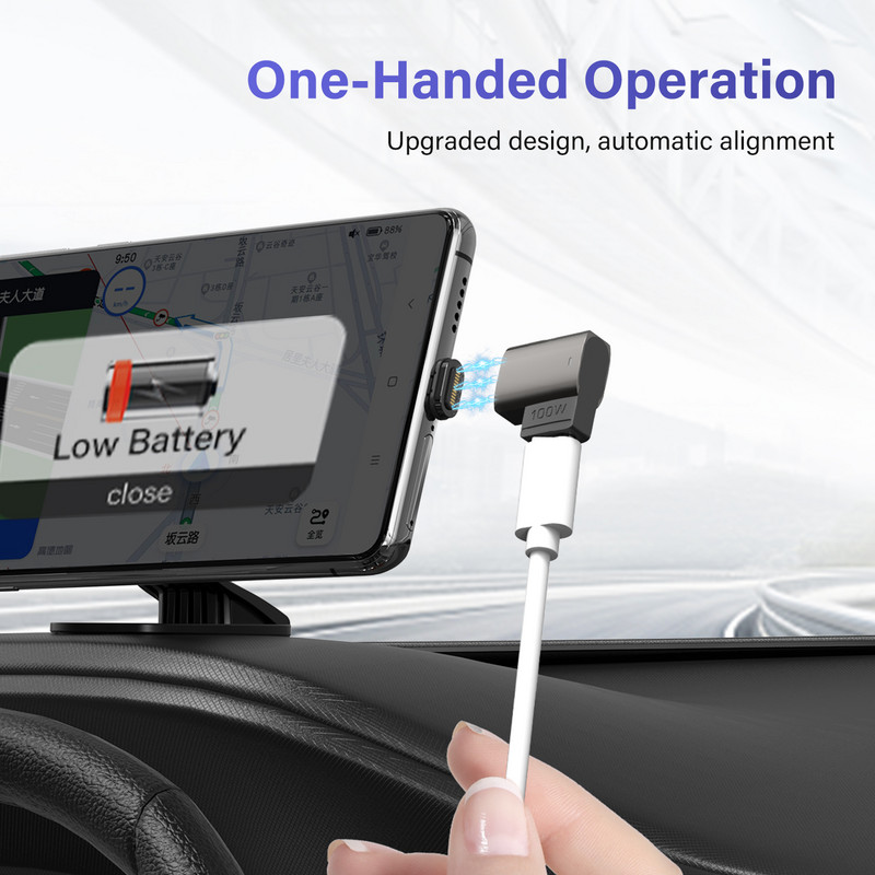 Új 100 W-os USB C-C típusú mágneses adapter gyorstöltő USB C típusú mágneses átalakító mágneses kábel derékszögű USB-csatlakozó