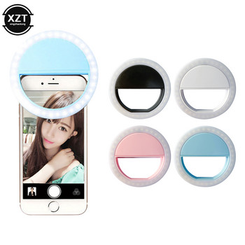 USB Charge Led Selfie Ring Light Обектив за мобилен телефон LED Selfie Lamp Ring за iPhone за Samsung Xiaomi Phone Selfie Accessoires