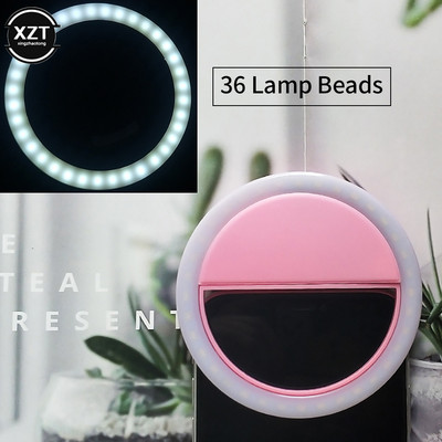 Inel pentru selfie cu LED de încărcare USB Lentile pentru telefon mobil Inel pentru lampă pentru selfie cu LED pentru iPhone pentru Samsung Xiaomi Accesorii pentru selfie pentru telefon