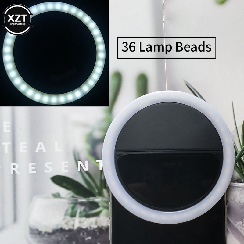 USB töltő Led szelfi gyűrű lámpa mobiltelefon objektív LED szelfi lámpa gyűrű iPhone-hoz Samsung Xiaomi telefon szelfi kiegészítőkhöz