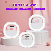 Lumină de umplere a telefonului mobil Lumină inelă LED Lampă pentru selfie Luminozitate reglabilă Clip pe laptop Lumină rotundă reîncărcabilă pentru telefon mobil