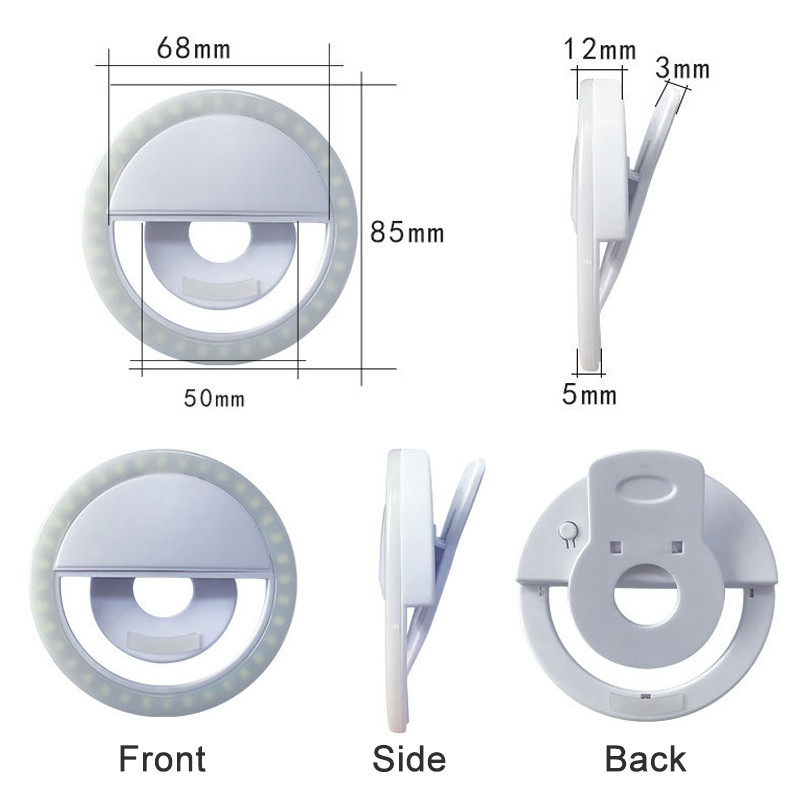 LED asmenukių žiedo lemputė mobiliojo telefono užpildymo lemputė, prisegama įkraunama lemputė, skirta iPhone 14 13 12 Samsung Xiaomi iPad nešiojamam planšetiniam kompiuteriui