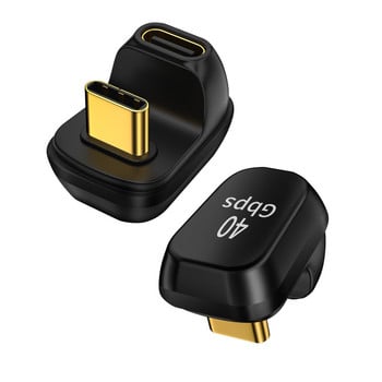 U форма 90 Elbow USB 2.0 3.1 Type C адаптер 40Gbps бърз трансфер на данни Преобразувател за зареждане на таблет за телефон Macbook Air Pro лаптоп