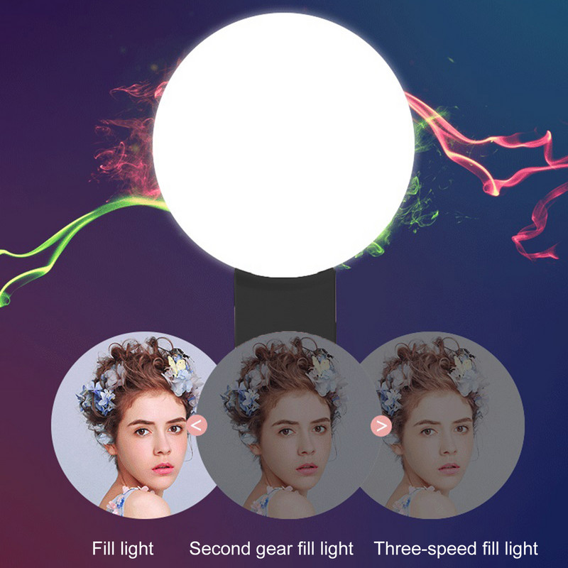 Mini szelfi fény mobiltelefon hordozható LED villogó hordozható szelfi gyűrűs fény klip szelfi élő fotózás kitöltő fény elviselhető