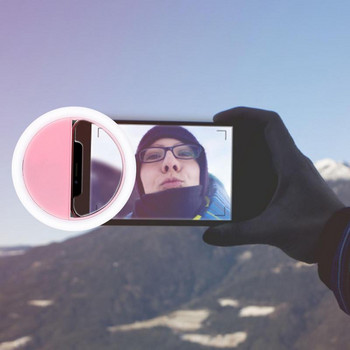Φωτιστικό δαχτυλίδι κινητού τηλεφώνου Fill-light Ring LED για Selfie Επαναφορτιζόμενη USB Φωτιστικό LED Selfie για κινητό τηλέφωνο
