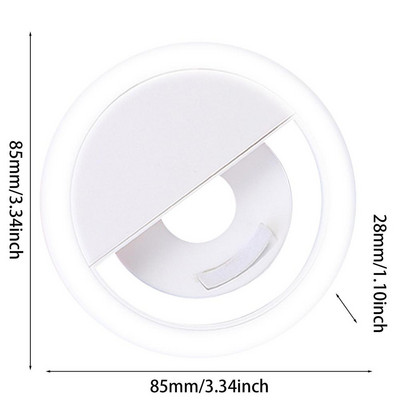 Lumină de umplere a telefonului mobil Inel de lumină de umplere LED inel de lumină pentru selfie-uri Reîncărcabilă prin USB pentru telefoane mobile Lumină pentru selfie Lampă LED pentru selfie