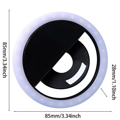 Lumină de umplere a telefonului mobil Inel de lumină de umplere LED inel de lumină pentru selfie-uri Reîncărcabilă prin USB pentru telefoane mobile Lumină pentru selfie Lampă LED pentru selfie