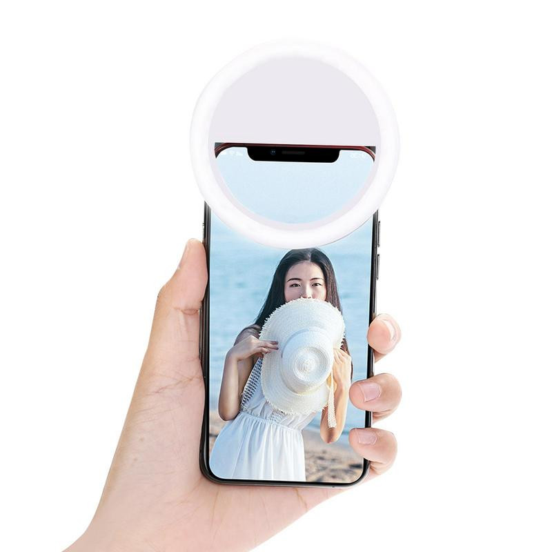 Mobiltelefon töltőfény gyűrű Fill-Light LED gyűrűs lámpa szelfihez USB újratölthető mobiltelefon szelfi fény LED szelfi lámpa