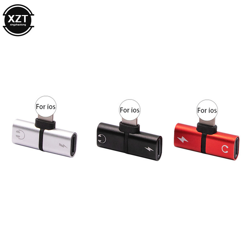 Új mobiltelefon 2 az 1-ben elosztó Lightning Audio töltőadapterhez iPhone 7 8 Plus/X fejhallgató elosztó adapter konverterhez