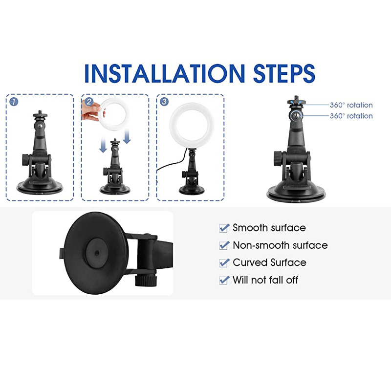 Videólámpa 16 cm-es LED VAGY állvány szelfi gyűrűs betöltő lámpa iPad laptop PC webkamerához élő közvetítés konferencia gyűrűs lámpa sminkhez