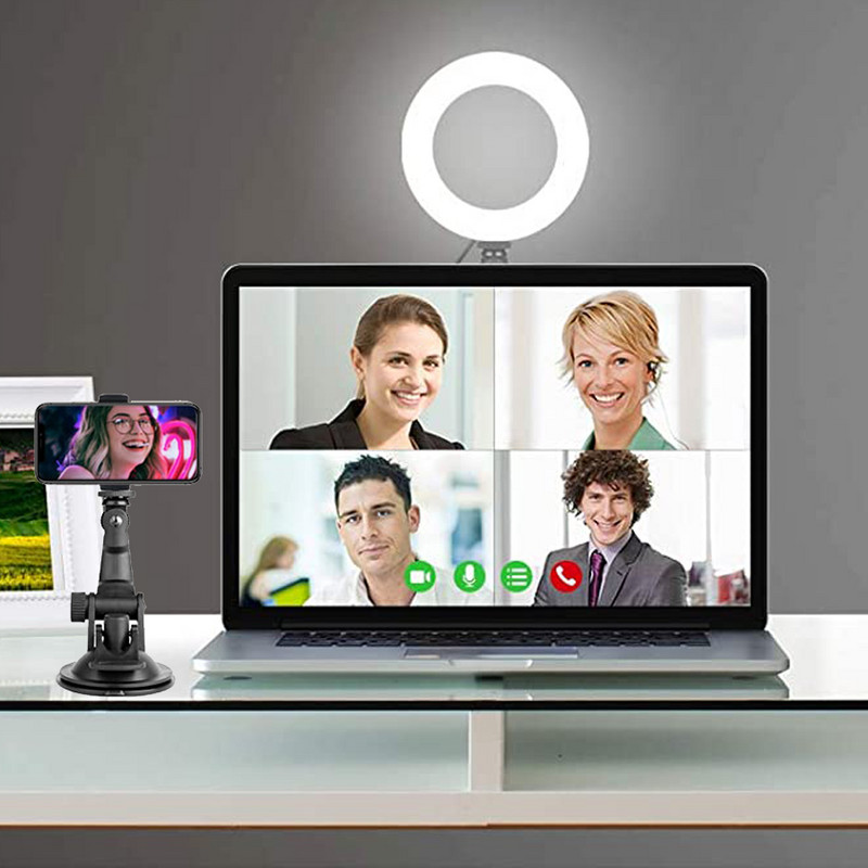 Videólámpa 16 cm-es LED VAGY állvány szelfi gyűrűs betöltő lámpa iPad laptop PC webkamerához élő közvetítés konferencia gyűrűs lámpa sminkhez