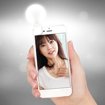 Selfie LED Ring Flash Light 5000K 160LM 3 Modes Dimming Portable Mobile Phone Clip-on Selfie Lamp for iPhone Tablet Phone