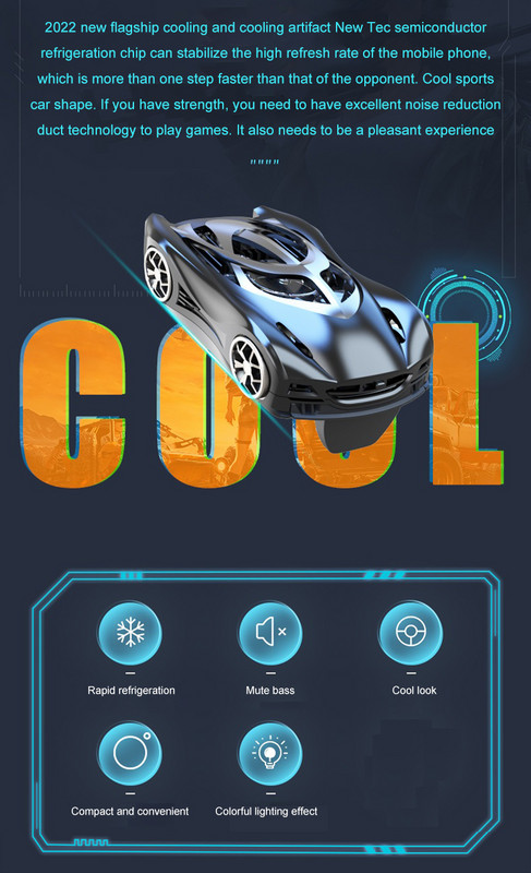 Rgb világítás Mobiltelefon félvezető radiátor E-sport mobiltelefon Cool hűtőborda Ultra csendes Iphone/xiaomi játékhűtés