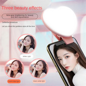Mini Lumină de umplere Ajustare LED Lumină de umplere portabilă Live Beauty în formă de inimă pentru Iphone Samsung Xiaomi Poco Selfie Light