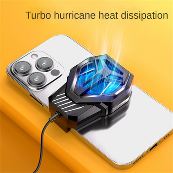 Vortex Hurricane Радиатор за мобилен телефон с въздушно охлаждане Универсален заден клипс Турбо безшумен радиатор Подходящ за 4,5-6 инча мобилен телефон
