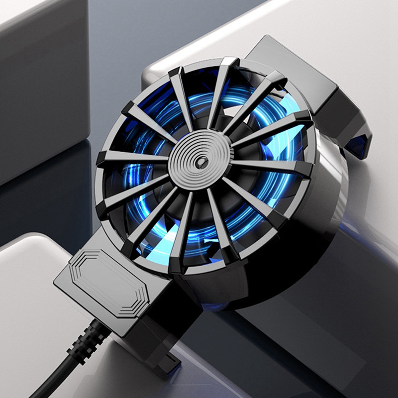 X16 mobiltelefon radiátor 7 lapos 45 mm-es ventilátor USB tápegység Mobiltelefon léghűtő radiátor 4-6,7 hüvelykes telefonokhoz