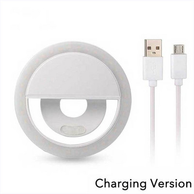 Lumină inel pentru selfie cu LED de încărcare USB Lumină de umplere pentru telefon mobil Lentile bliț pentru frumusețe pentru telefoane mobile Telefoane inteligente Lumină pentru selfie pentru telefon