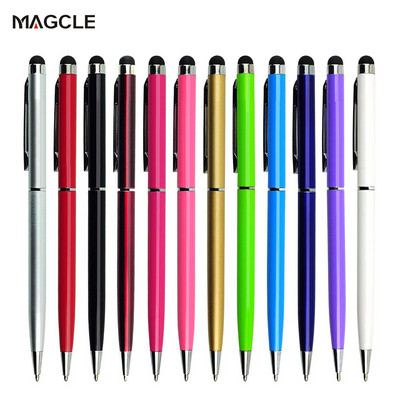 10pcs/set Universal 2 in 1 Metal Stylus Pens with Ballpoint Pens ручки Touch Screen Pen for All Capacitive Screen
