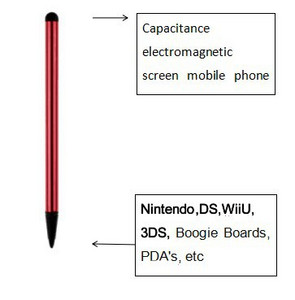 1db érintőtoll Kettős célú műanyag gumi stylus kapacitív képernyővel rezisztív képernyőtoll Iphone Xiaomi Smart Phone Stylus Penhez