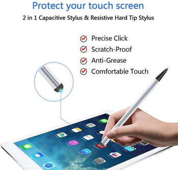 Στυλό αφής 1 PC διπλής χρήσης Πλαστική γραφίδα από καουτσούκ Capacitive Screen Resistive Screen Pen για iPhone Xiaomi Smart Phone Stylus Stylus