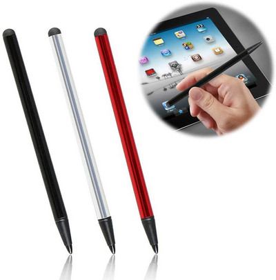 1PC Сензорна писалка Пластмасов гумен стилус с двойно предназначение Капацитивен екран Резистивен екран писалка за Iphone Xiaomi Смарт телефон Стилус писалка