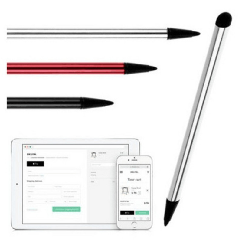 1db érintőtoll Kettős célú műanyag gumi stylus kapacitív képernyővel rezisztív képernyőtoll Iphone Xiaomi Smart Phone Stylus Penhez