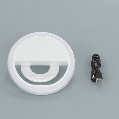 Inel de lumină reîncărcabilă pentru telefon Selfie lampă pentru iPhone Samsung Xiaomi portabil Make Up Fotografie Fotografie LED Fill Light Clip