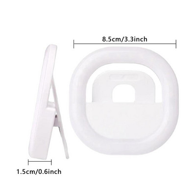 Smartphone Clip On Ring Light Camera LED Intensitate reglabilă pentru selfie-uri Live Streaming Make-up Ring Light Reîncărcabilă