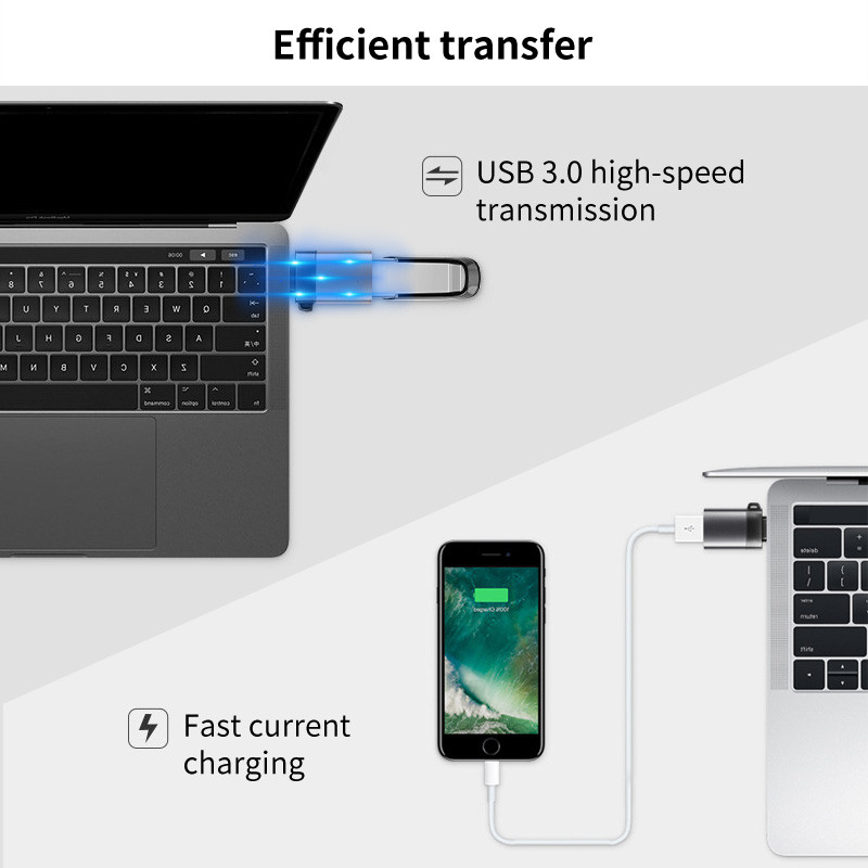 FONKEN USB 3.0 Type C OTG adapter Type-C USB konverter Macbookhoz USB C töltő Egér billentyűzet flash Lemez Hordozható OTG csatlakozó