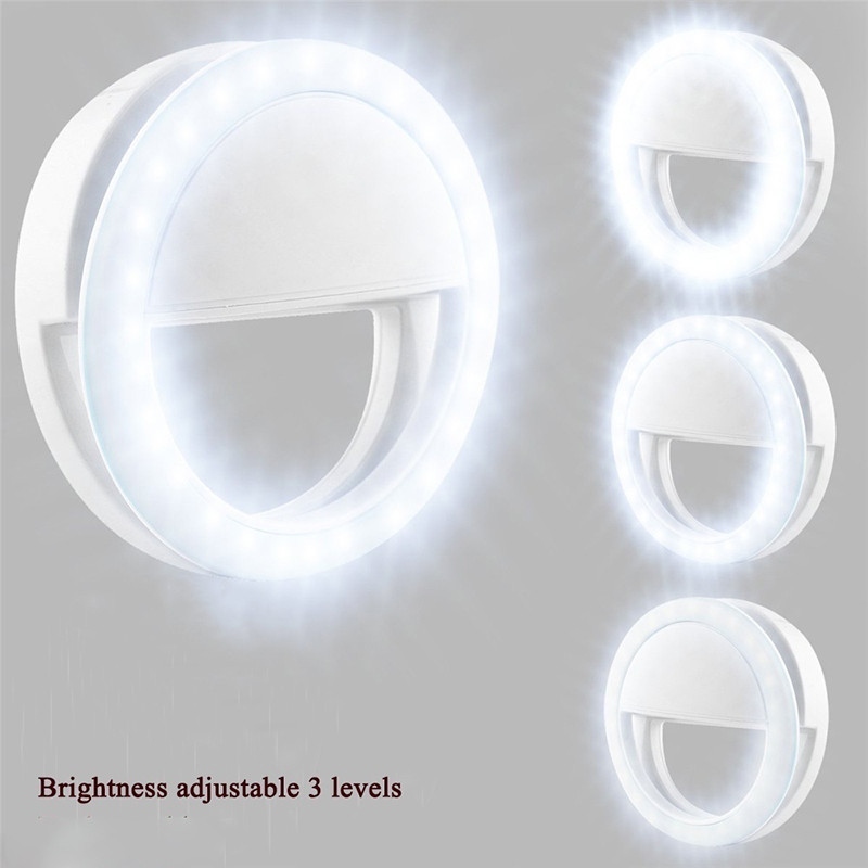 Szelfi LED gyűrűs lámpa vaku Samsung Galaxy A70 A50 A40 A30 3 fényerősségű telefonlámpához Xiaomi CC9 Redmi K20 Pro Luz Movil készülékhez