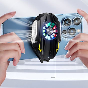ABCD Mute Cooler Fan Portable 3 Gears Adjustable Heat Sink Mini Radiator Cooling System για τηλέφωνα iOS/Android