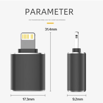 USB 3.0 OTG адаптер за IPhone 14 Plus 13 Mini 12 11 Pro Max XS XR X IPad Lightning мъжки към USB3.0 конвертор за IOS 13 по-горе