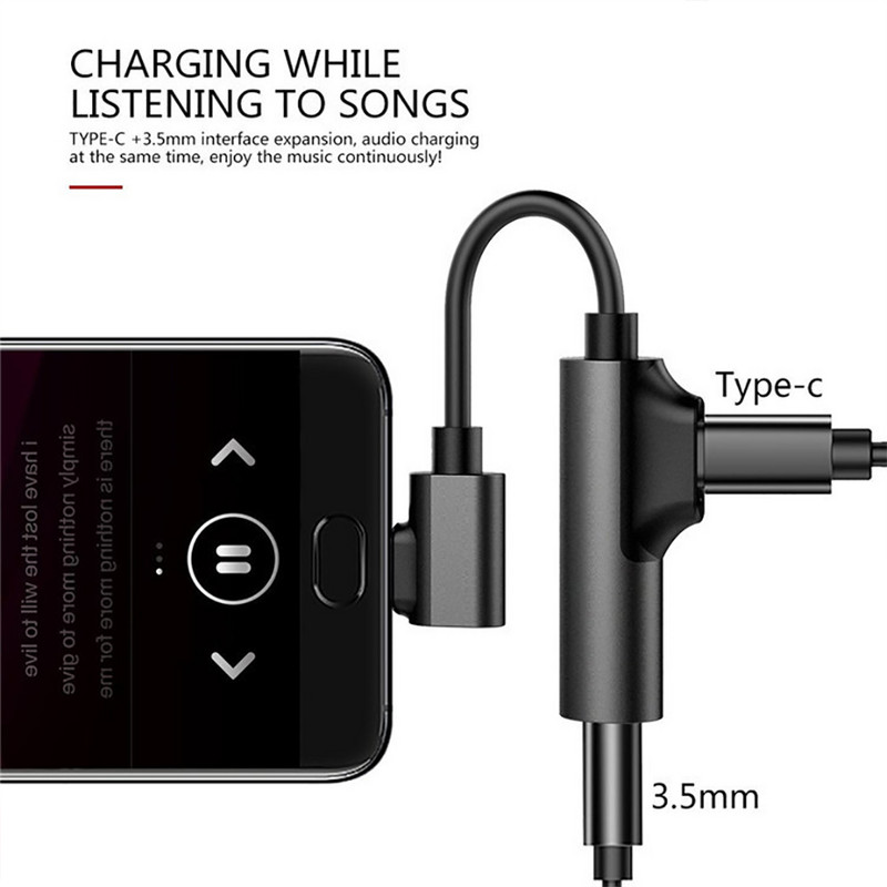 C típusú 3,5 mm-es Jack AUX adapterkábel OTG Huawei P30 Pro Xiaomi Oneplus 7 Pro fejhallgató telefonhoz Audio USB C mini konverter