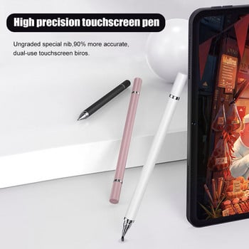 2 в 1 Универсален стилус писалка за Android смартфон IOS iPhone iPad Таблет Рисуващи химикалки Капацитивен молив Мобилен екран Сензорна писалка