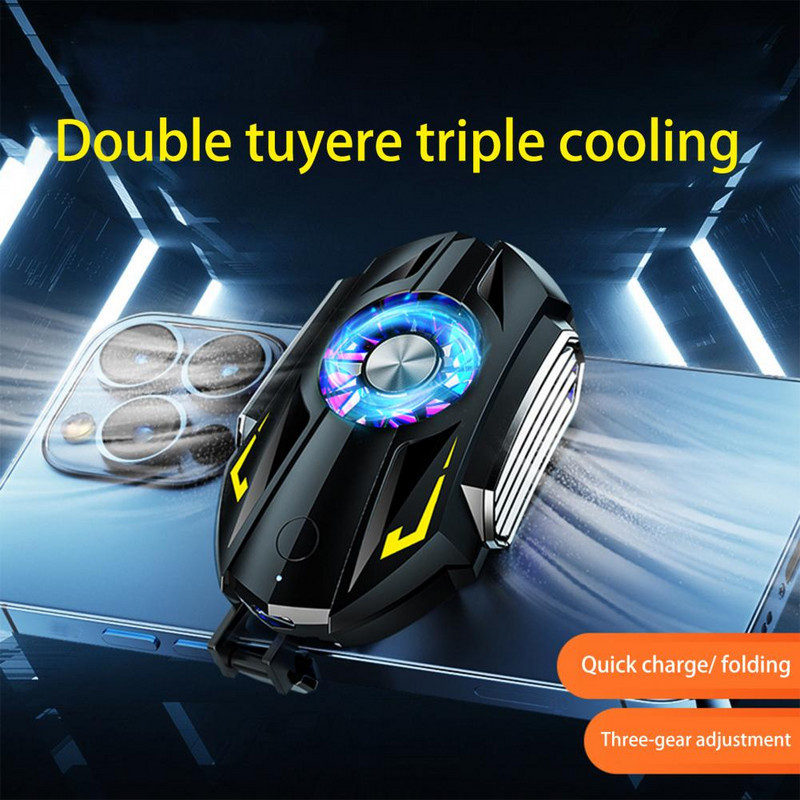 Hordozható hűtőventilátor Könnyű telepítés Újratölthető telefonradiátor Gyorstöltés Hűtő Clip Játék Telefon Vissza Radiátor